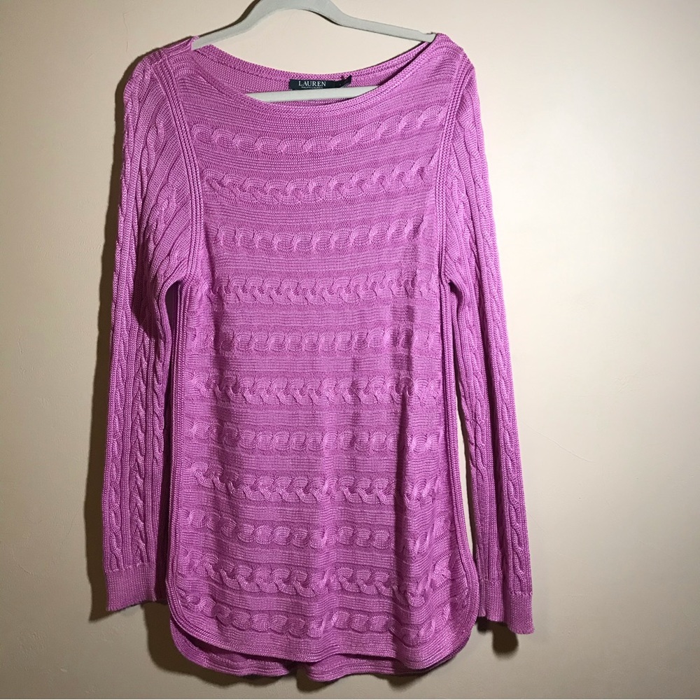 Lauren Ralph Lauren Knit Sweater Size Large long sleeve / Tunic Length LIKE NEW